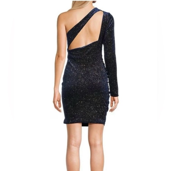 Gianni Bini Multi Colored Glitter Embellished Velvet Ruched Dress Sz 11 - Picture 16 of 16